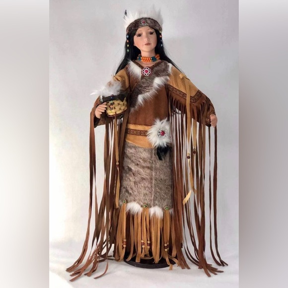 Jmisa 30" Porcelain Indian Doll beautiful in box - Picture 1 of 3